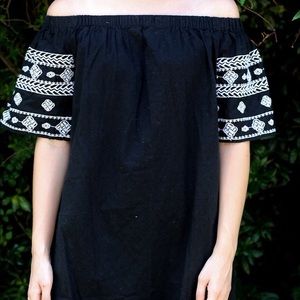 Old Navy off the shoulder embroidered dress